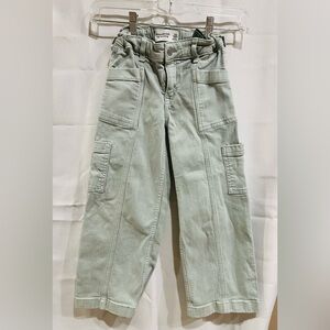 Abercrombie Kids Light Green High Rise Wide Leg 7/8 Short Pants
